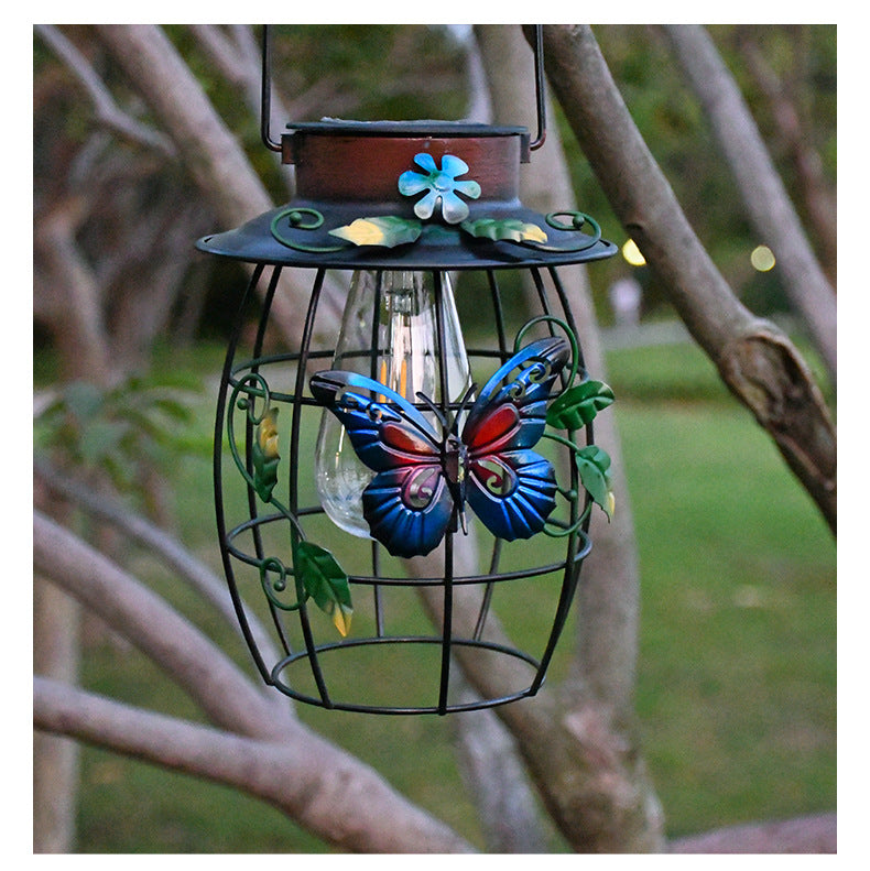Vintage Solar Metal Garden Pendant Light