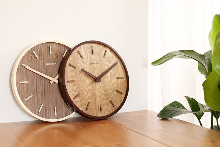 Simple Silent Wood Wall Clock 12 Inch