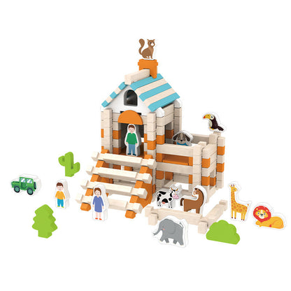 Wooden Building Blocks Set for Kids Natural Stacking Toy