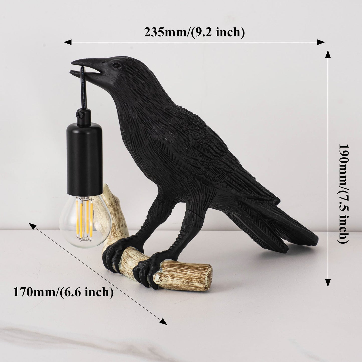 Compact Cute Bird Nightstand Table Lamp