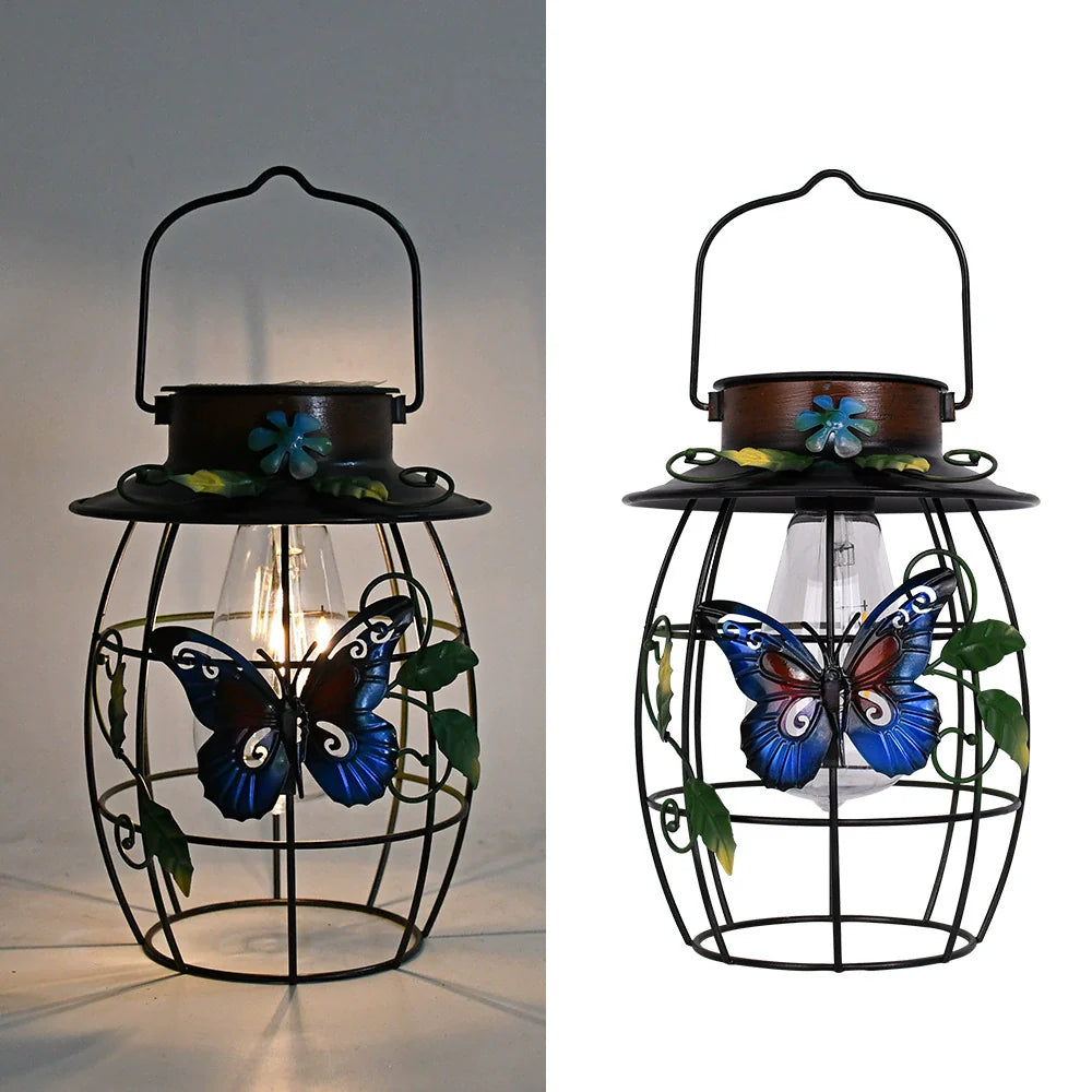 Vintage Solar Metal Garden Pendant Light