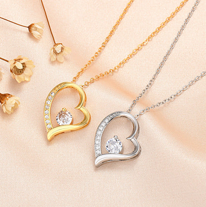 Romantic Rose Gift Box With Heart Necklace