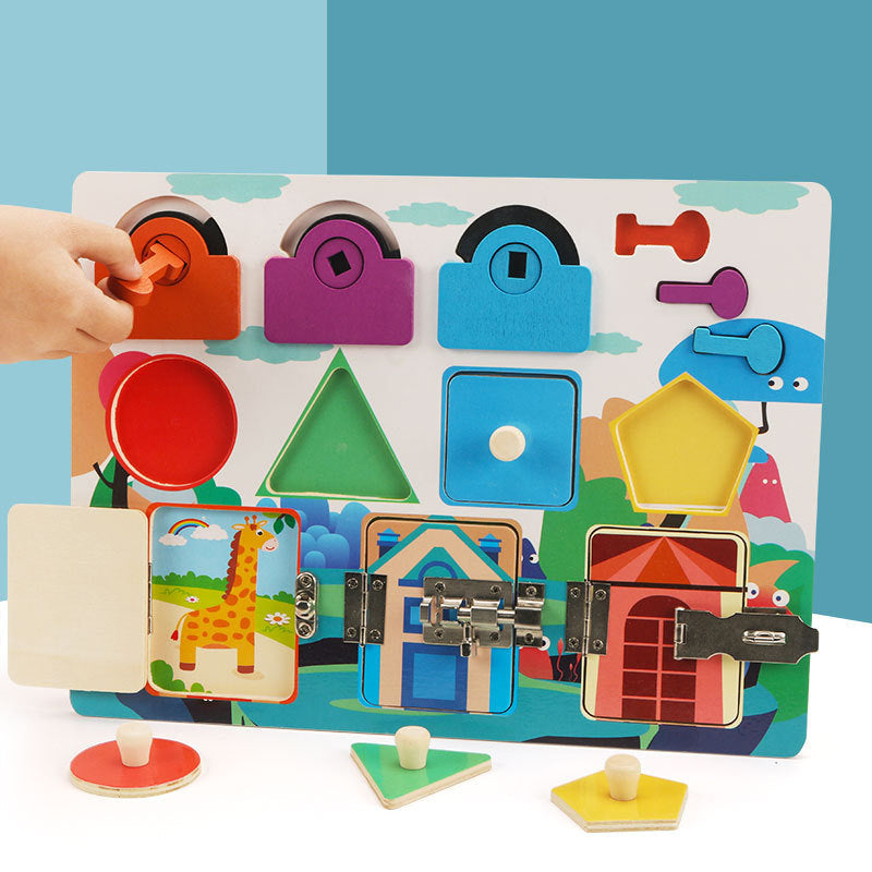 Learning Activity Board Toy for Kids with Locks and Keys