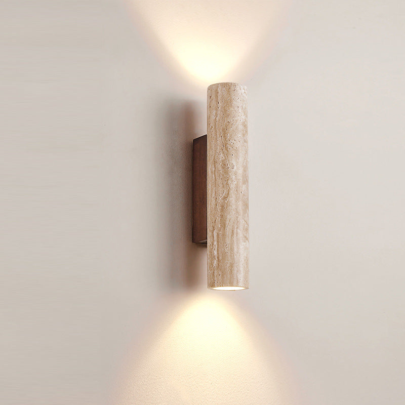 Natural Stone Wall Light in Minimalist Tube Design