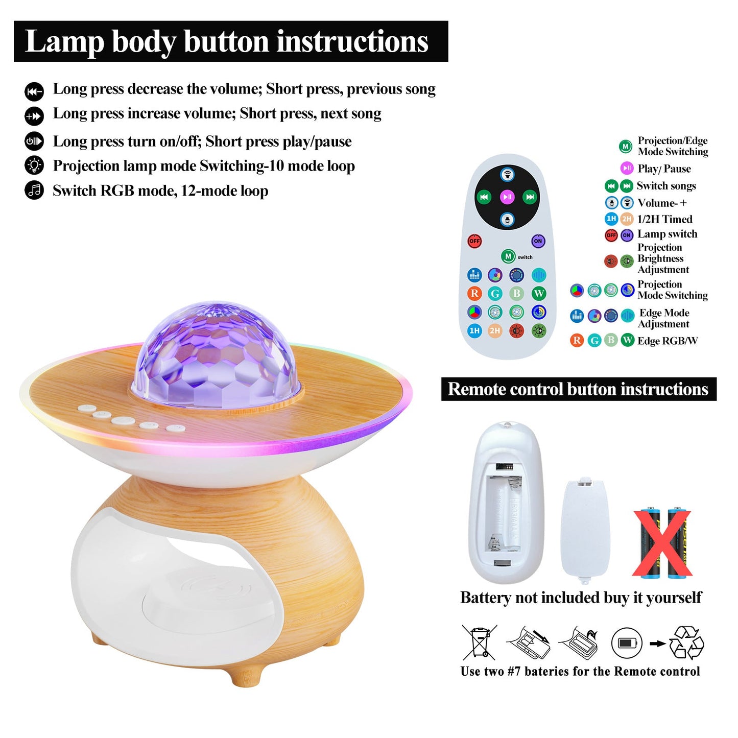 Colorful LED Wireless Charging Table Lamp