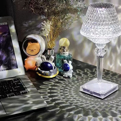Elegant Crystal Desk Lamp with USB Charger