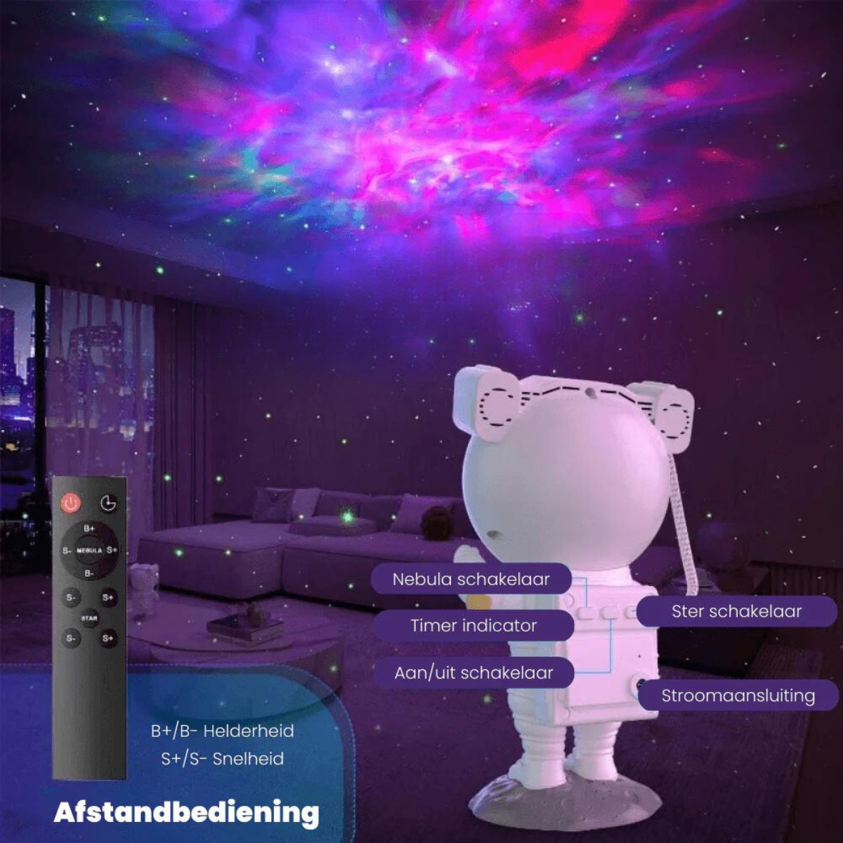 Cosmic Night Sky Projector Lamp