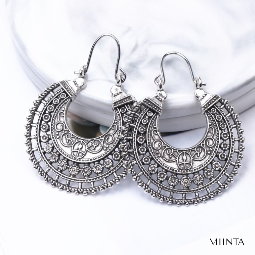 Luxurious Silver Filigree Drop Earrings - Befez