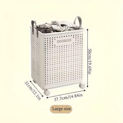 Portable Foldable Laundry Cart on Wheels