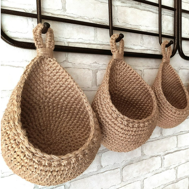 Bohemian Woven Macrame Wall Baskets
