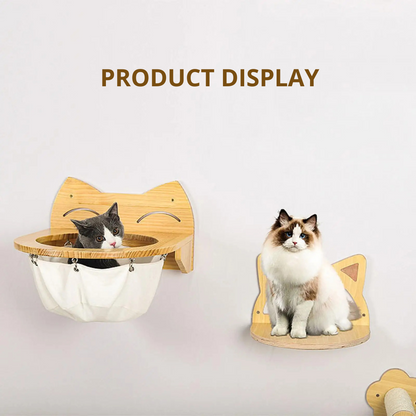 Natural Wood Cat Hanging Bed