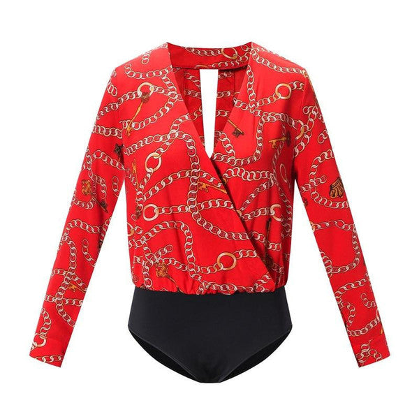 Retro Style Graphic Bodysuit