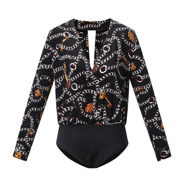 Retro Style Graphic Bodysuit