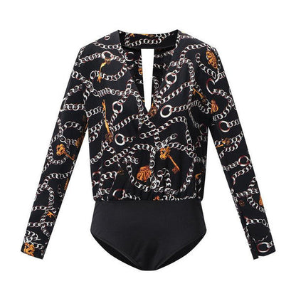 Retro Style Graphic Bodysuit