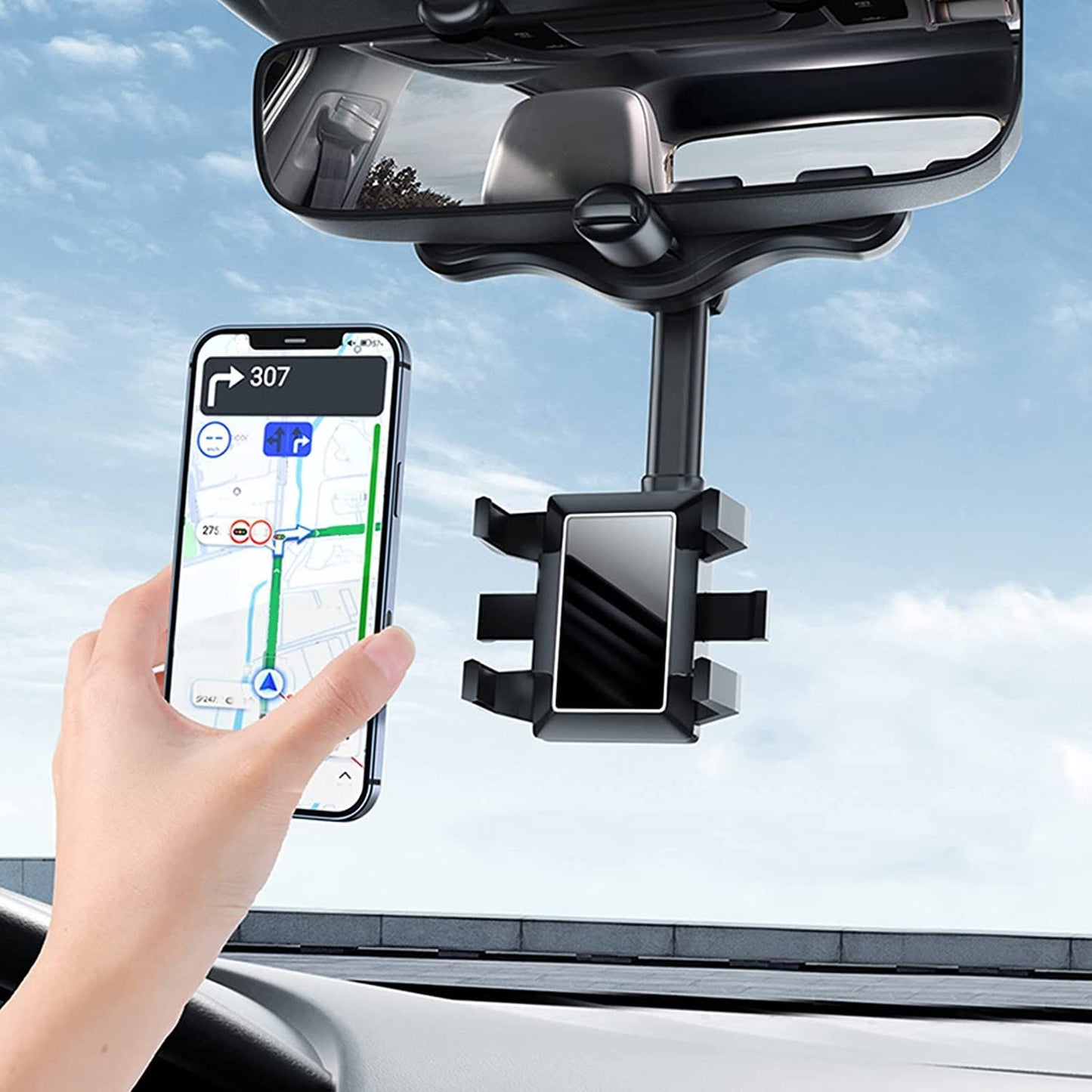 Adjustable Auto Rear View Phone Mount Holder - Befez