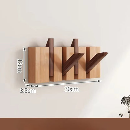 Space Saving Wooden Folding Wall Hook Rack