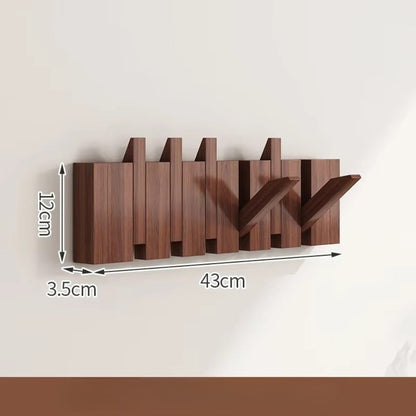 Space Saving Wooden Folding Wall Hook Rack