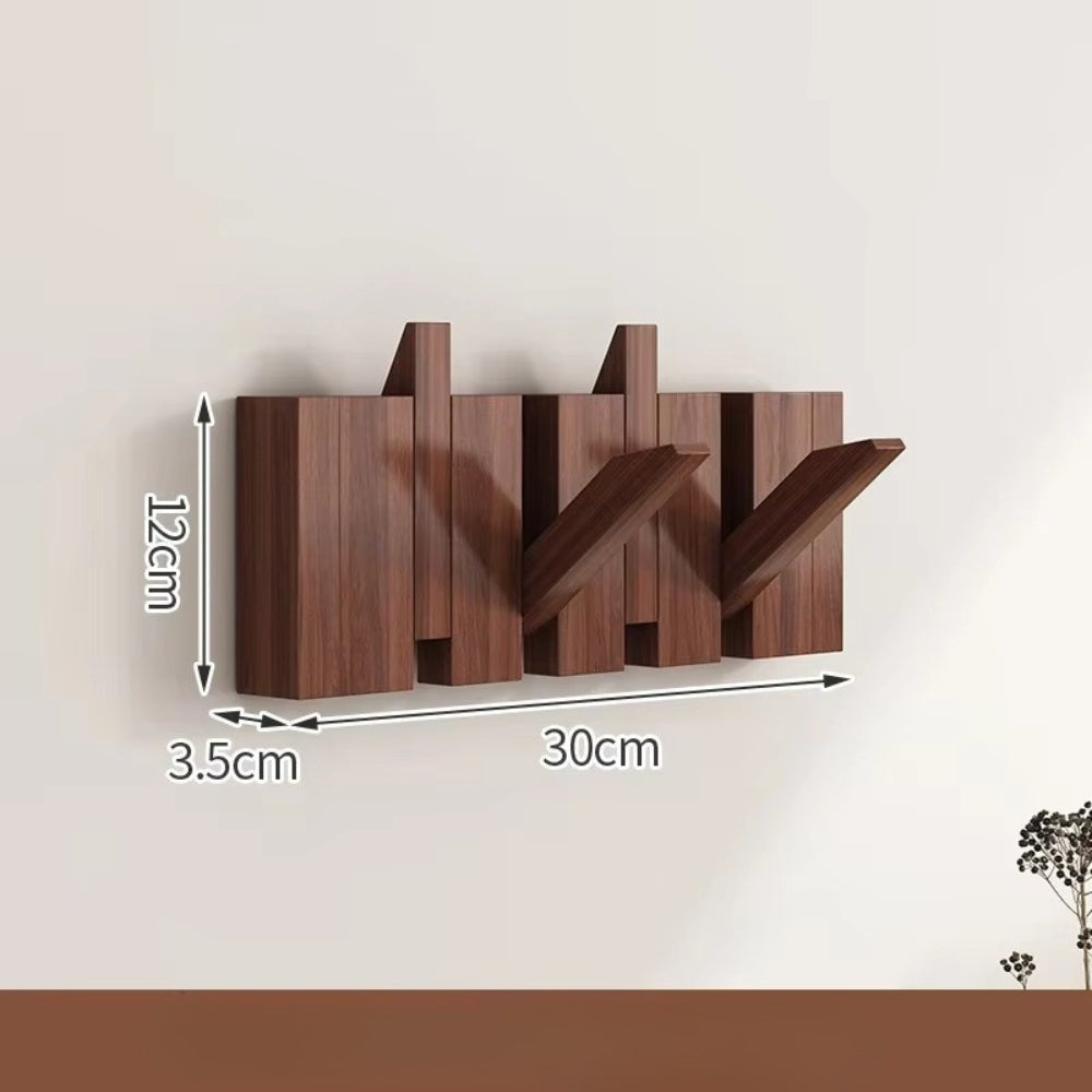 Space Saving Wooden Folding Wall Hook Rack
