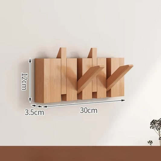 Space Saving Wooden Folding Wall Hook Rack - Befez