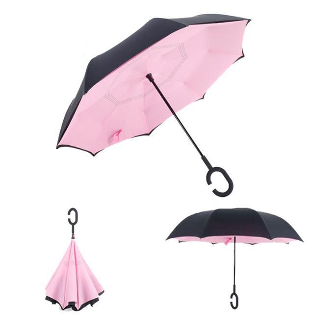 Windproof Reversible Handsfree Compact Umbrella