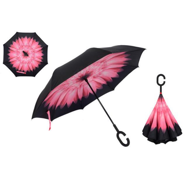 Windproof Reversible Handsfree Compact Umbrella