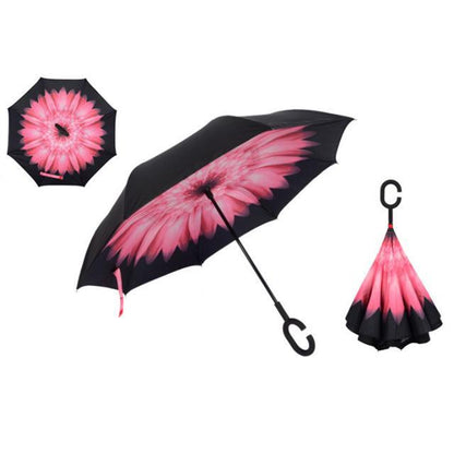 Windproof Reversible Handsfree Compact Umbrella