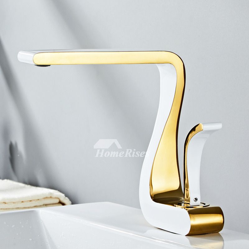 Sleek Gold Single Handle Bathroom Faucet Modern Brass Sink - Befez