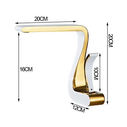 Sleek Gold Single Handle Bathroom Faucet Modern Brass Sink