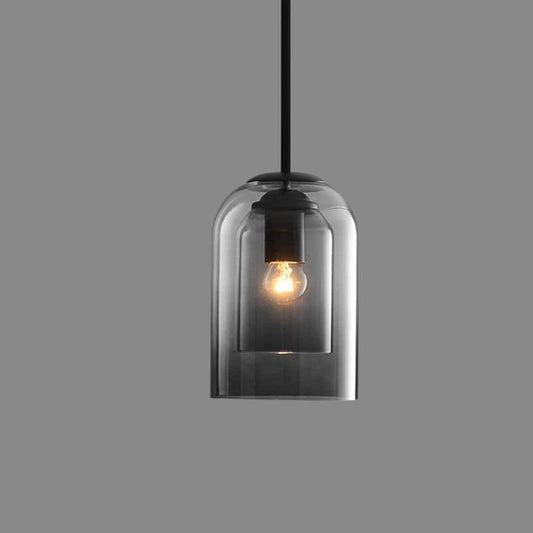 Vintage Metal Pendant Light with Dual Glass Shade - Befez