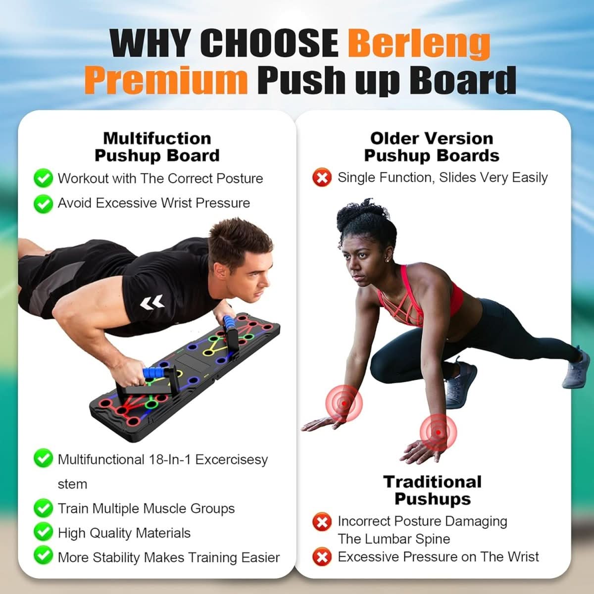 Befez PowerFlex - Home Workout Board for Chest & Shoulder Fitness