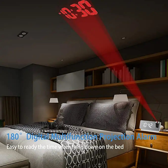 Digital Alarm Clock with Mirror Display and Big LED Screen