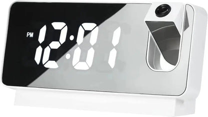 Digital Alarm Clock with Mirror Display and Big LED Screen