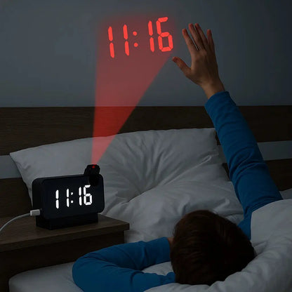 Digital Alarm Clock with Mirror Display and Big LED Screen