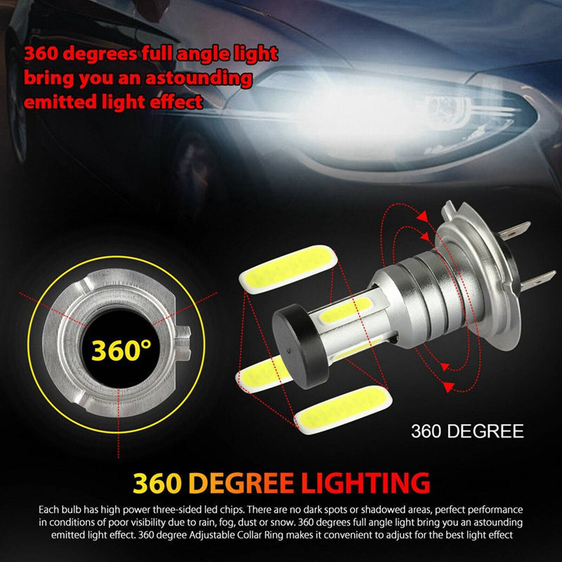 Bright 4x H7 LED Car Headlight Bulbs