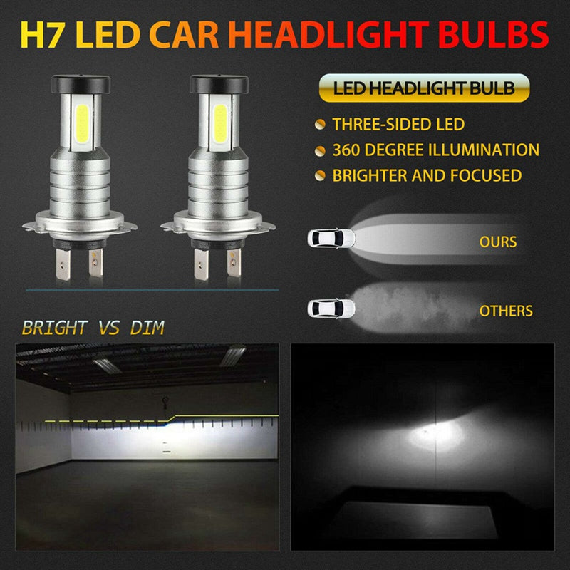 Bright 4x H7 LED Car Headlight Bulbs