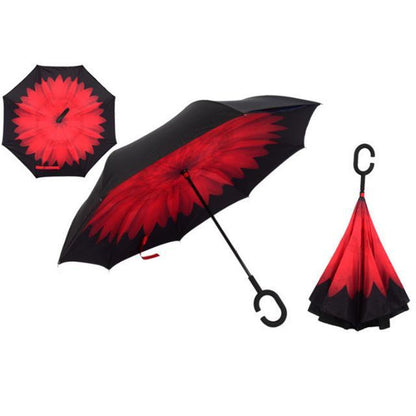 Windproof Reversible Handsfree Compact Umbrella