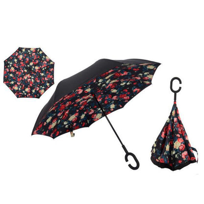 Windproof Reversible Handsfree Compact Umbrella