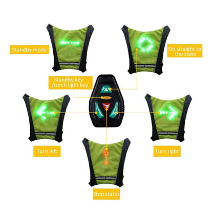 Visible LED Safety Jacket for Cycling Outdoor Night Ride