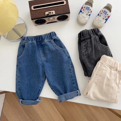 Comfortable Boy's Cotton Jeans - Adjustable Waist