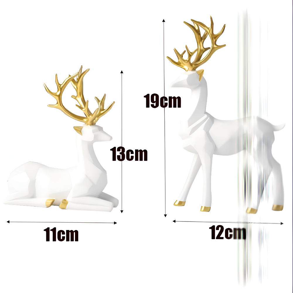Stylish Reindeer Figurine Set – 2pc Home Decor