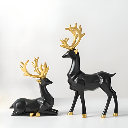 Stylish Reindeer Figurine Set – 2pc Home Decor