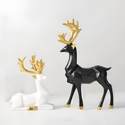 Stylish Reindeer Figurine Set – 2pc Home Decor