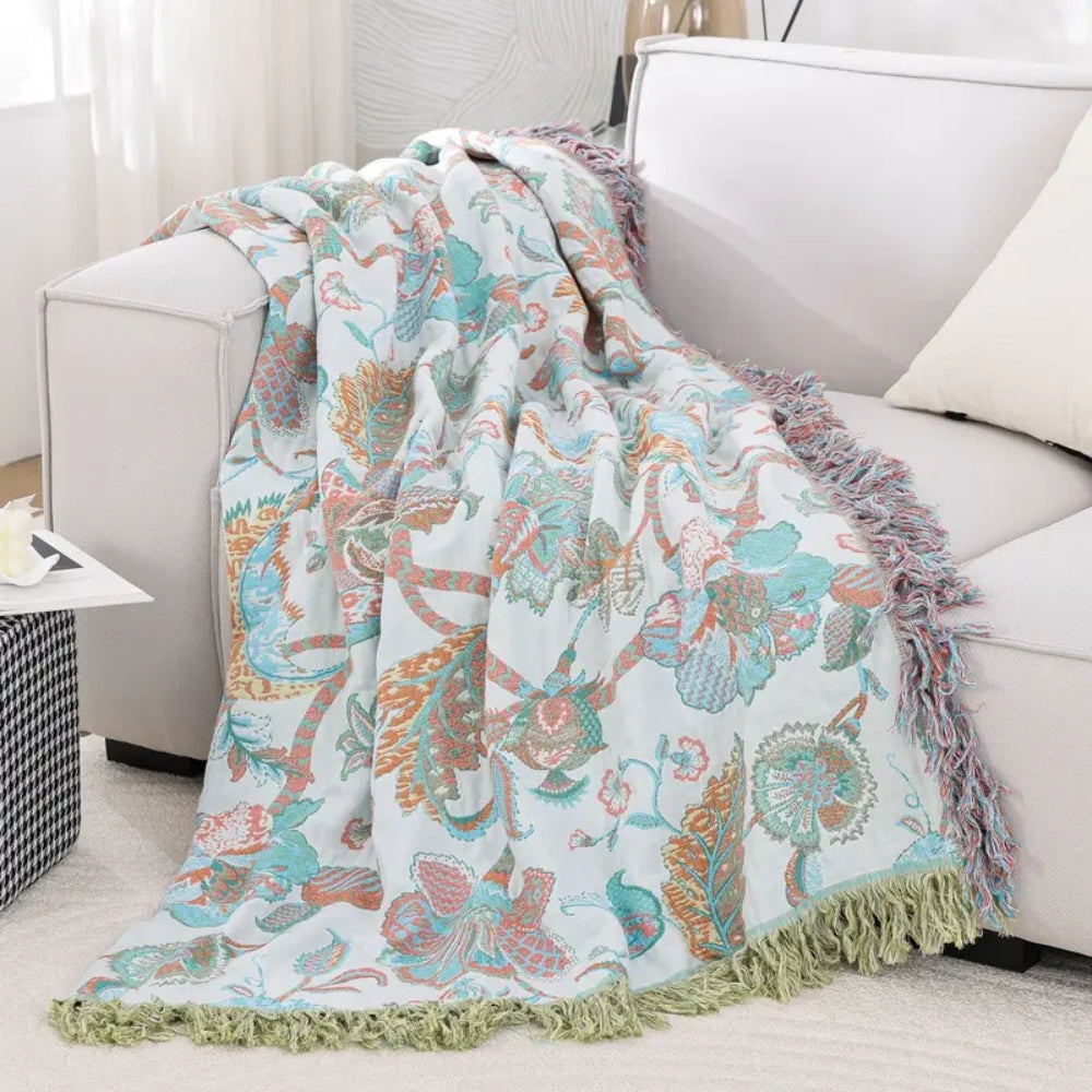 Soft Floral Pattern Throw Blanket