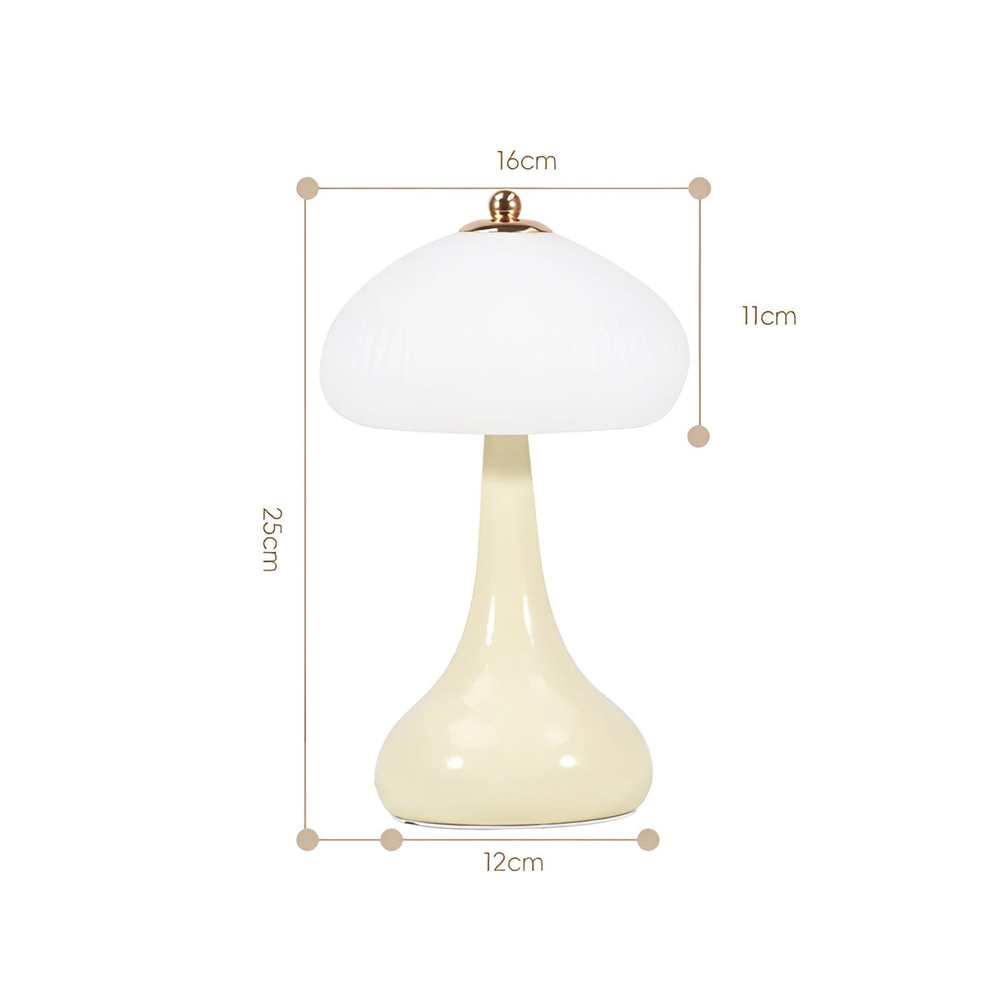 Classic Mushroom Table Lamp with Dimmable LED Light