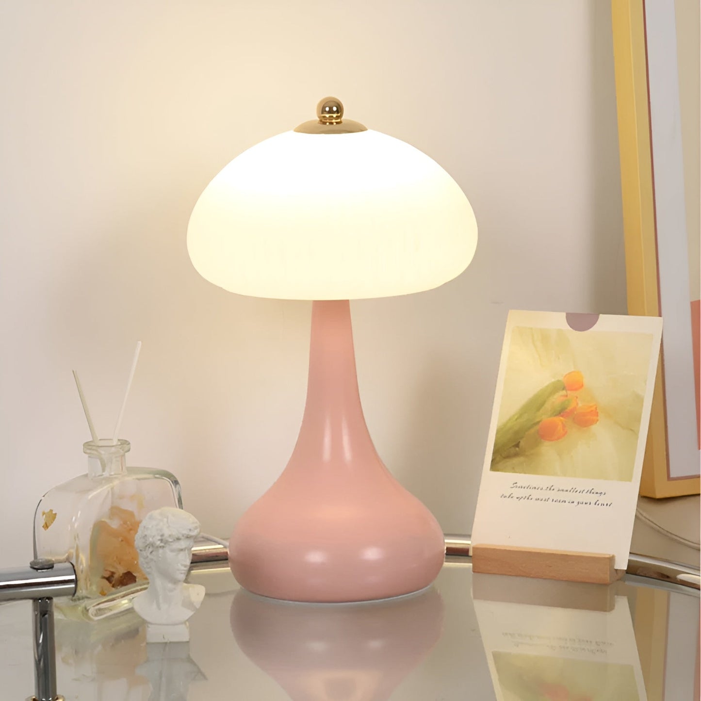 Classic Mushroom Table Lamp with Dimmable LED Light