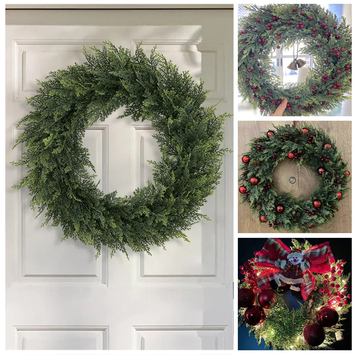 Artificial Fresh Green Wreath for Home Decor