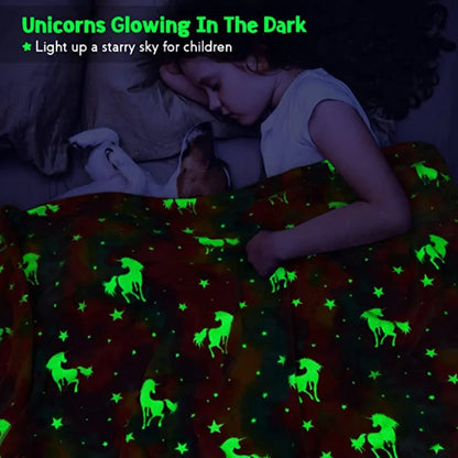 Soft Glow Blanket with Stars and Hearts Design - Befez