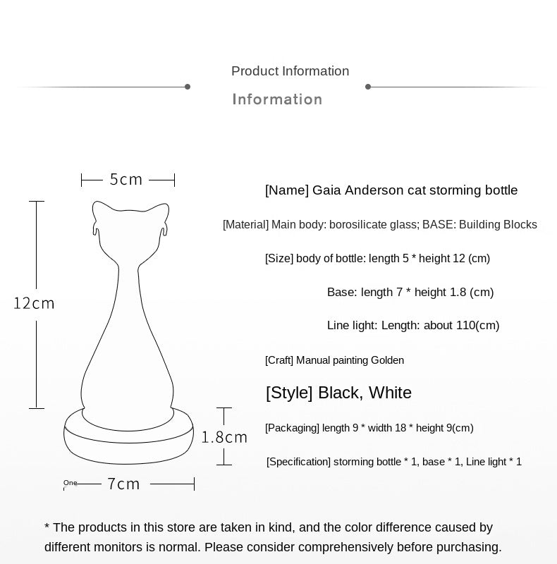 Whimsical Kitty Weather Station Bottle