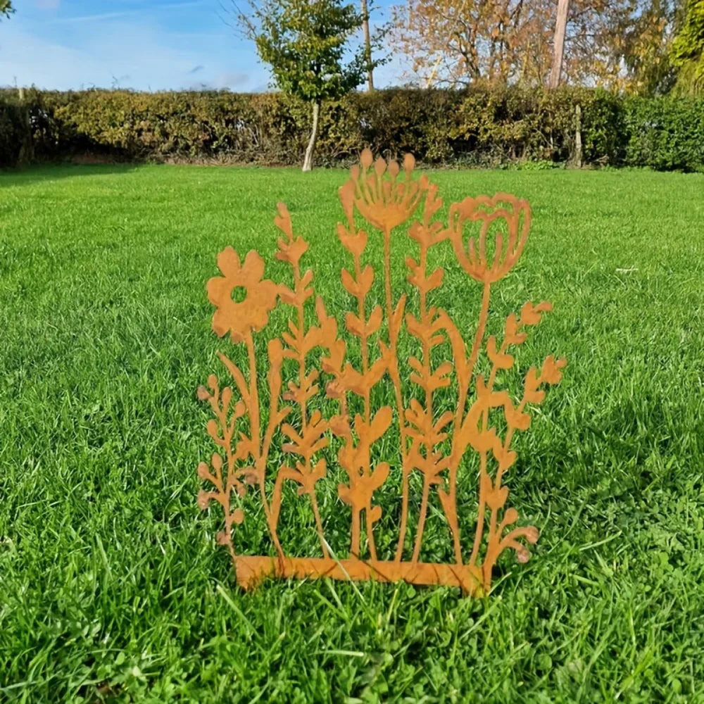 Rustic Metal Wildflower Garden Decoration Stake - Befez