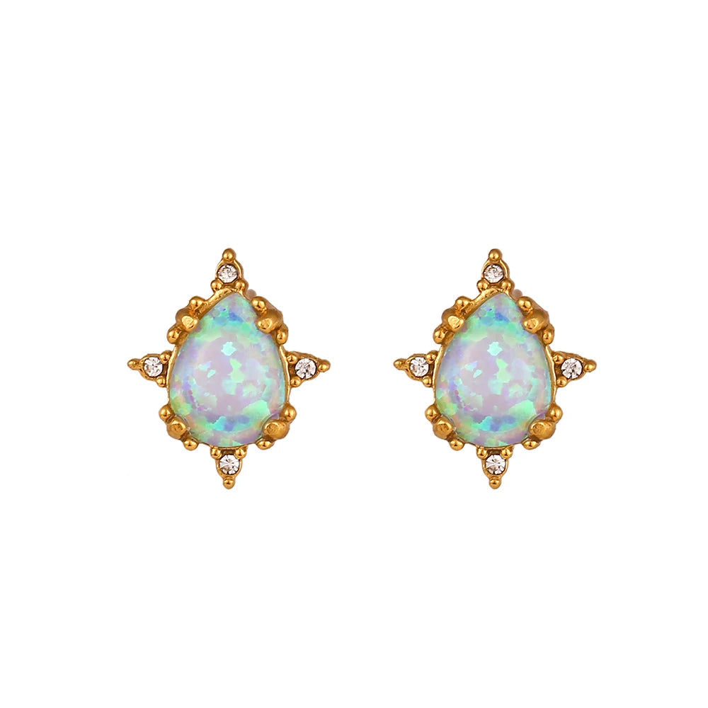 Delicate Sparkling Opal Jewelry Set